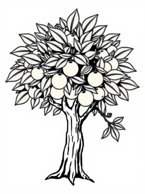 coloring page of oranges