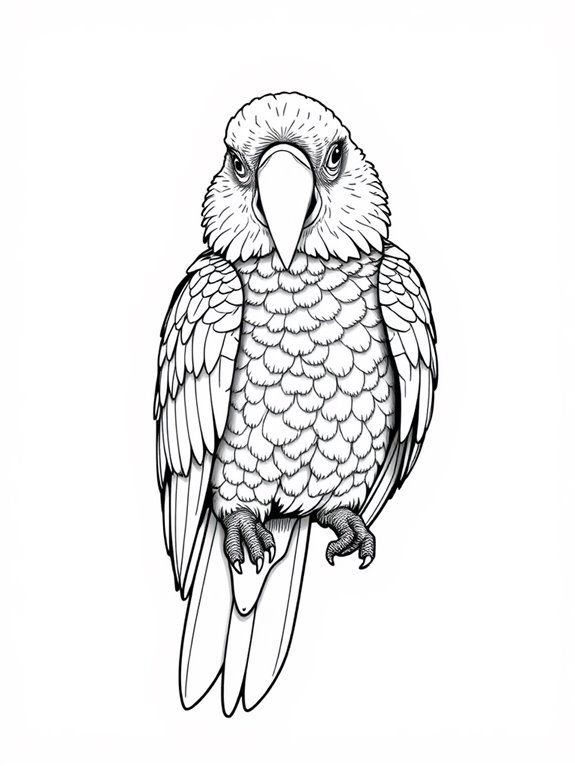 coloring page of parrot