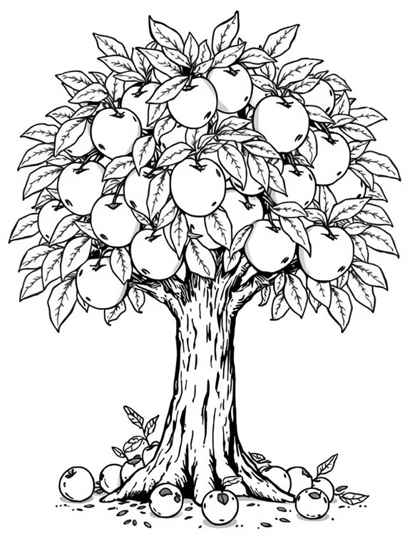 coloring page of peaches