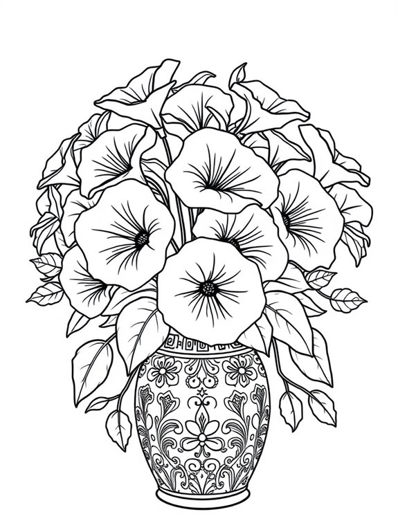 coloring page of petunias