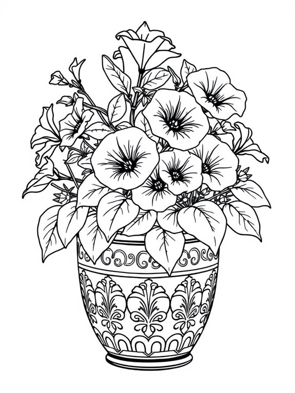 coloring page of petunias