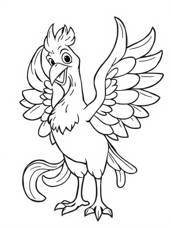 coloring page of phoenix