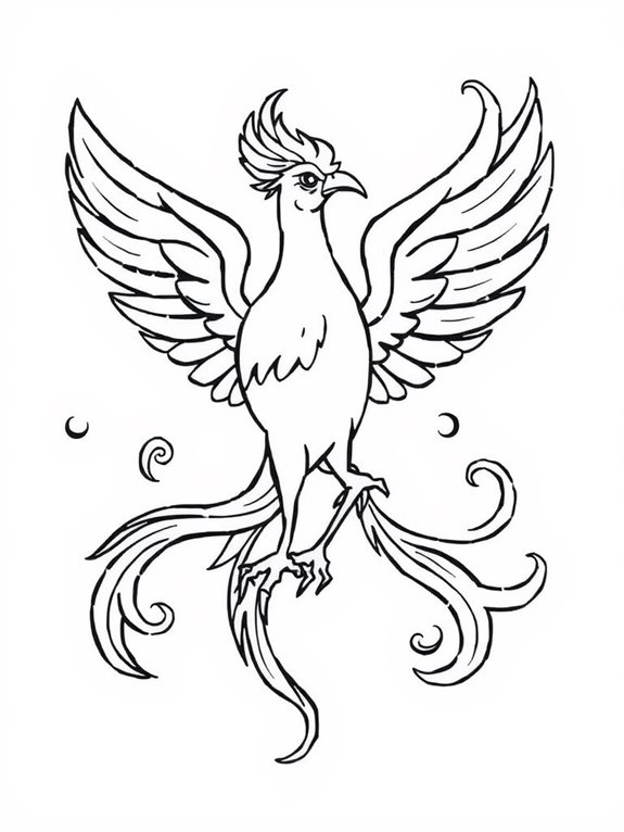 coloring page of phoenix