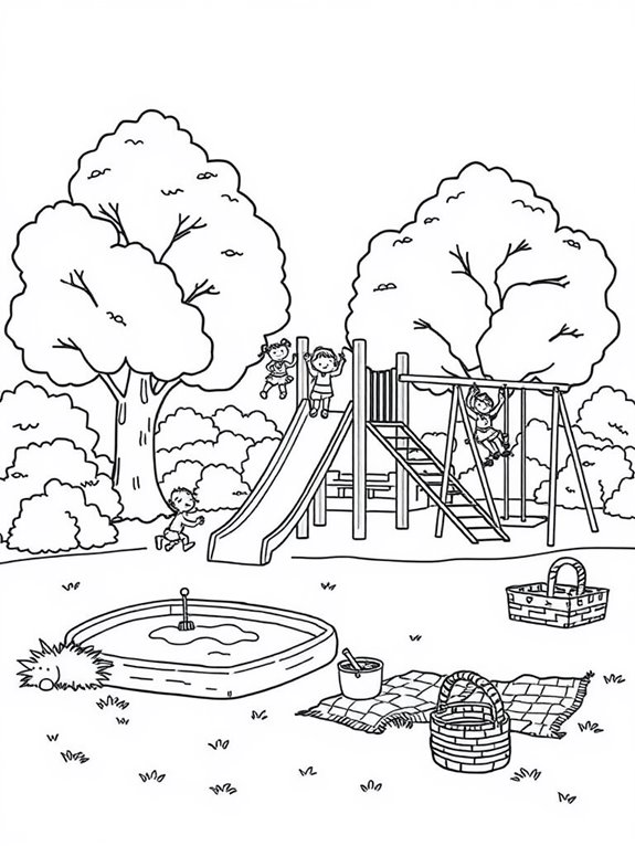 coloring page of playground