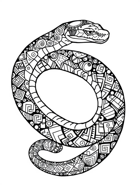 coloring page of snake