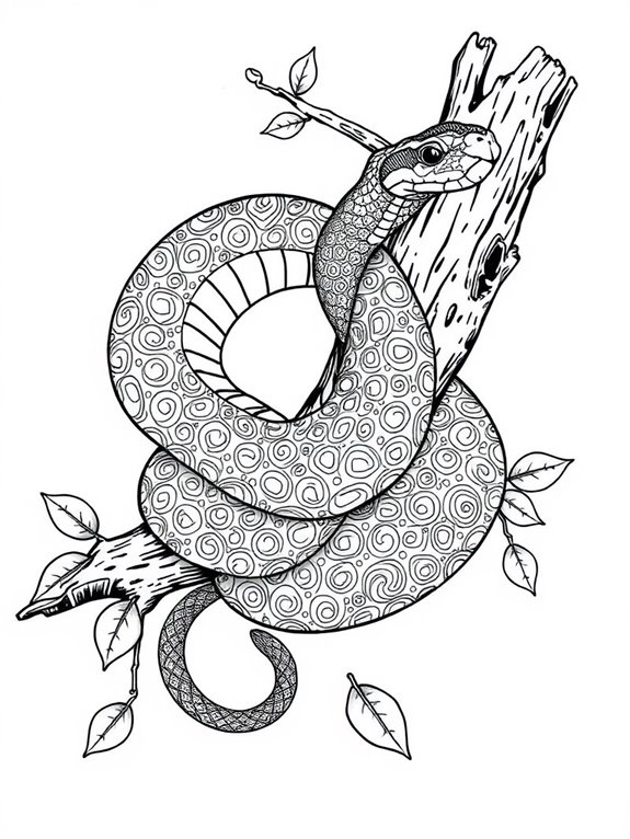 coloring page of snake