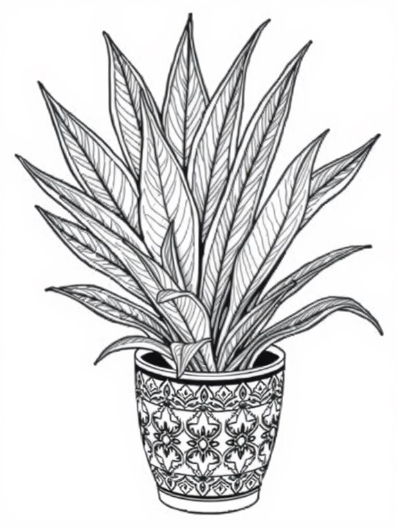 coloring page of snake plant