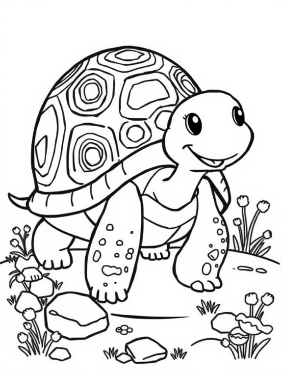 coloring page of tortoise