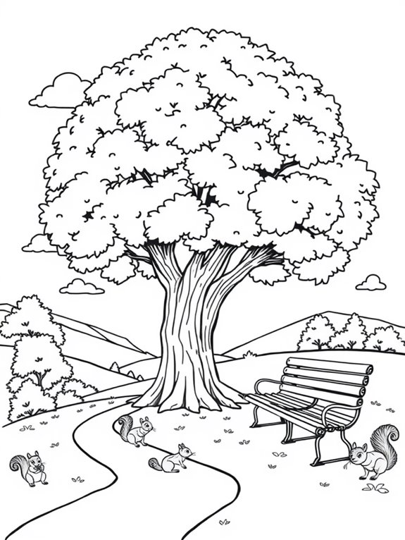 coloring page of trees