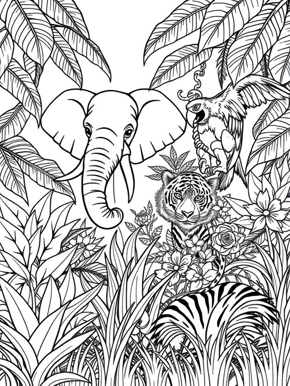 coloring page of wildlife