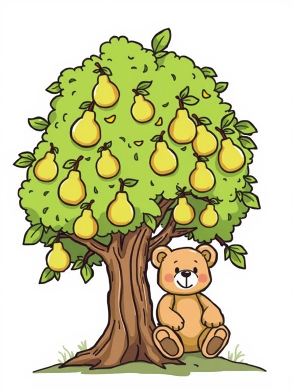 coloring page pear tree