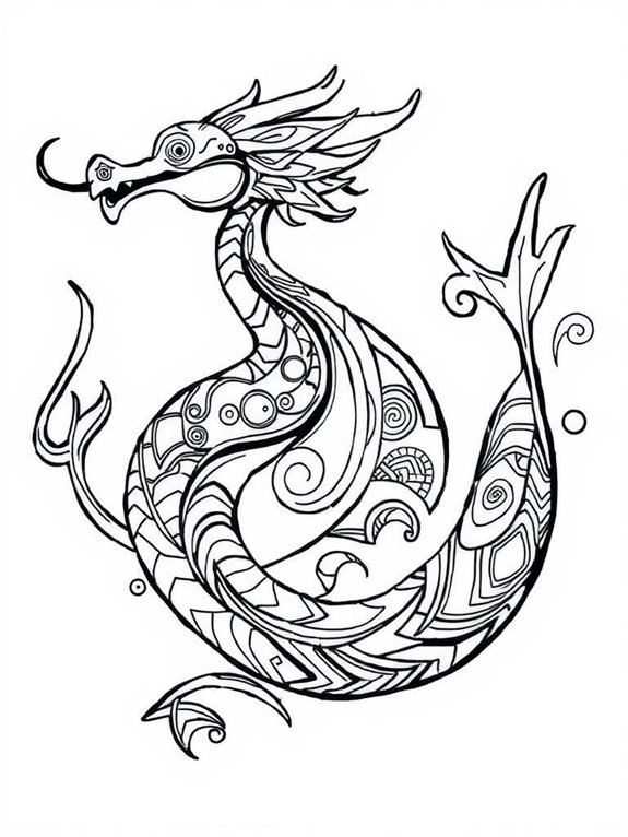 coloring page sea serpent