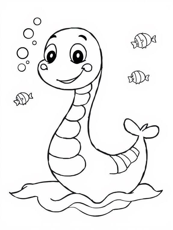 coloring page sea serpent