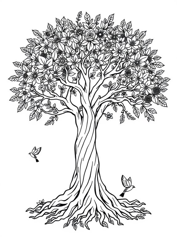 coloring page tree design