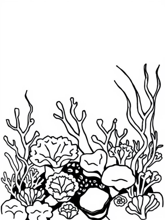 coral reef with seaweed