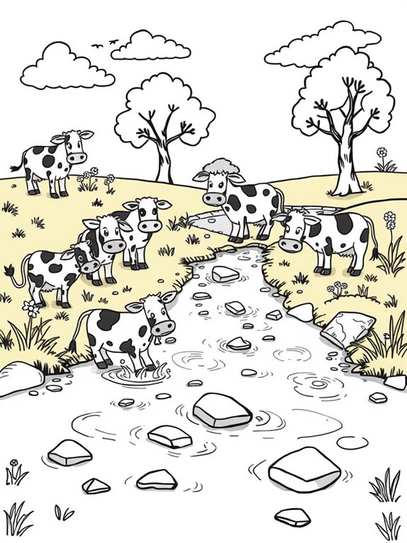 cows coloring by stream