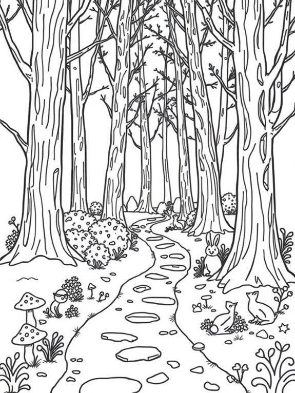 cozy forest scene illustration