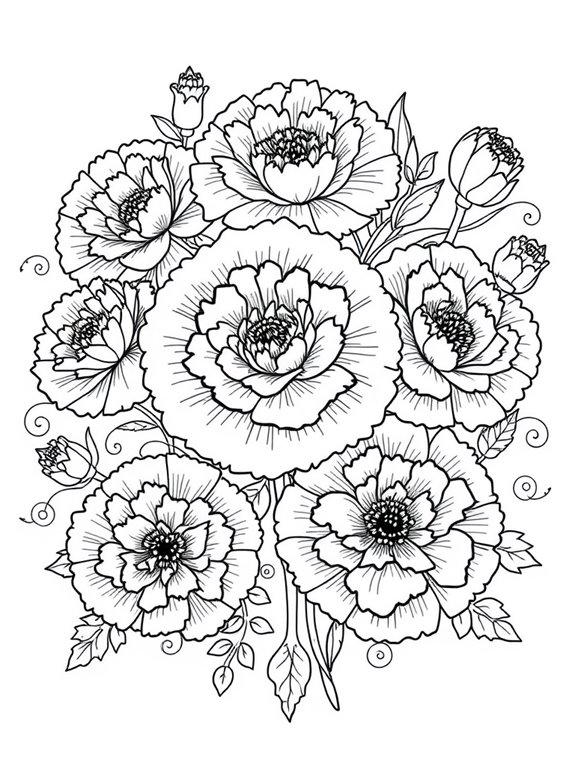 creative carnation coloring activity