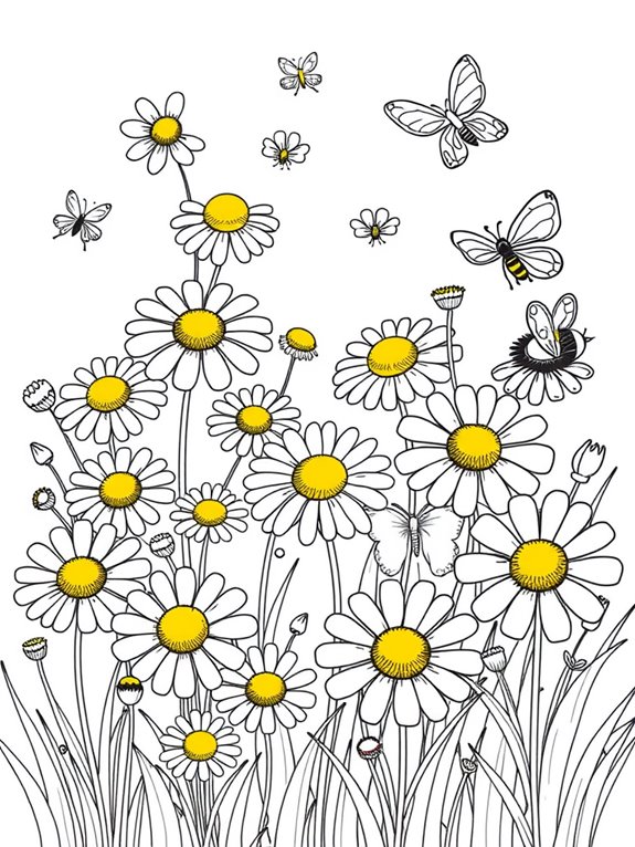 creative chamomile coloring activity