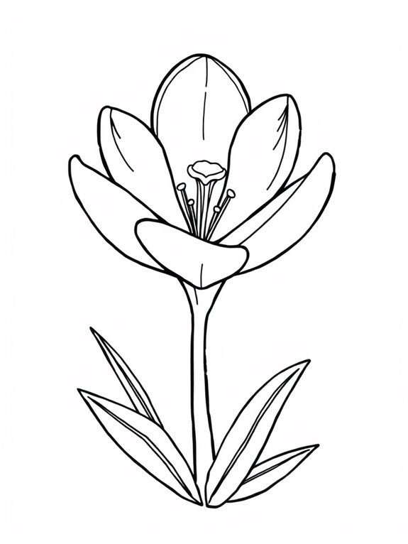 crocus flower coloring page