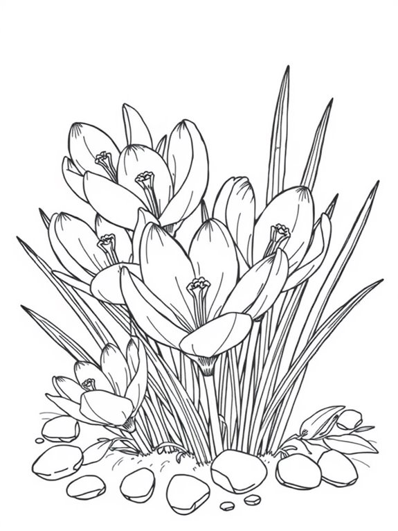 crocus flower coloring page