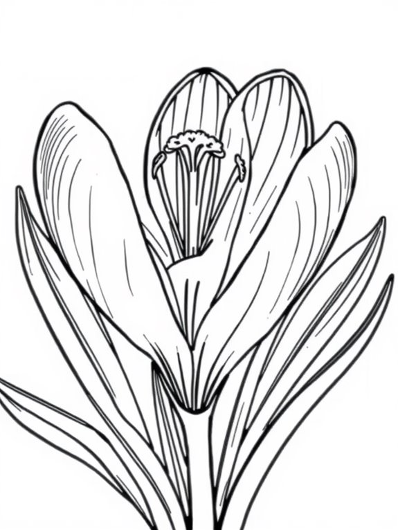 crocus flower coloring page