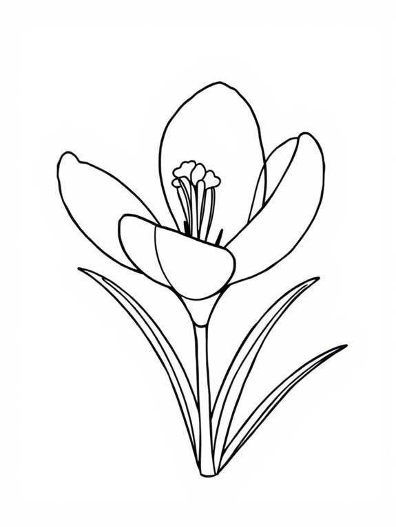 crocus flower coloring page