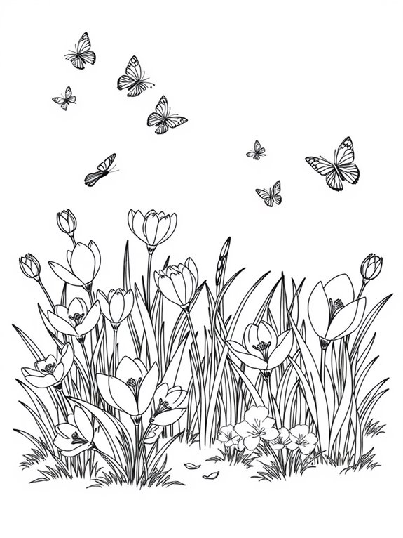 crocus flowers coloring activity