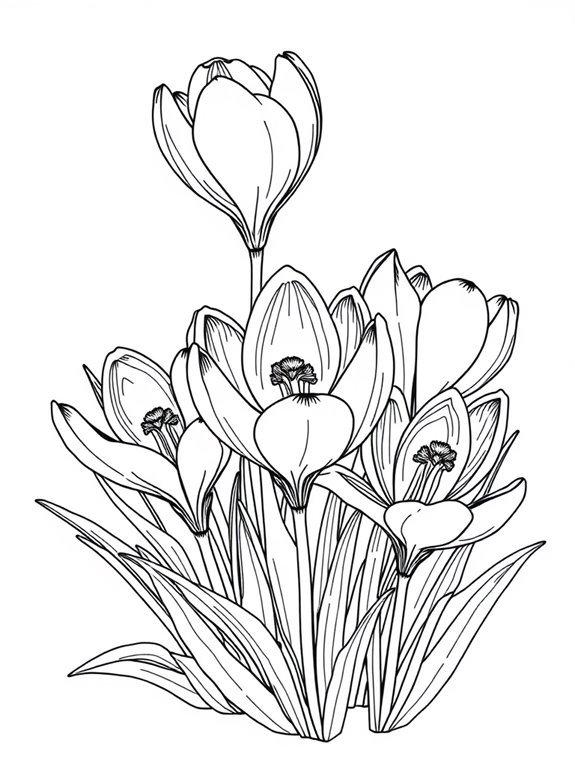 crocus flowers coloring page