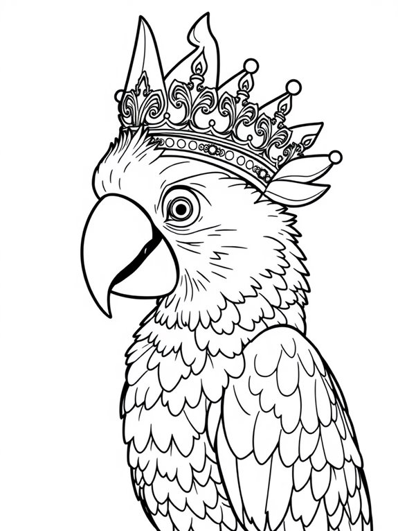 crowned cockatoo coloring page