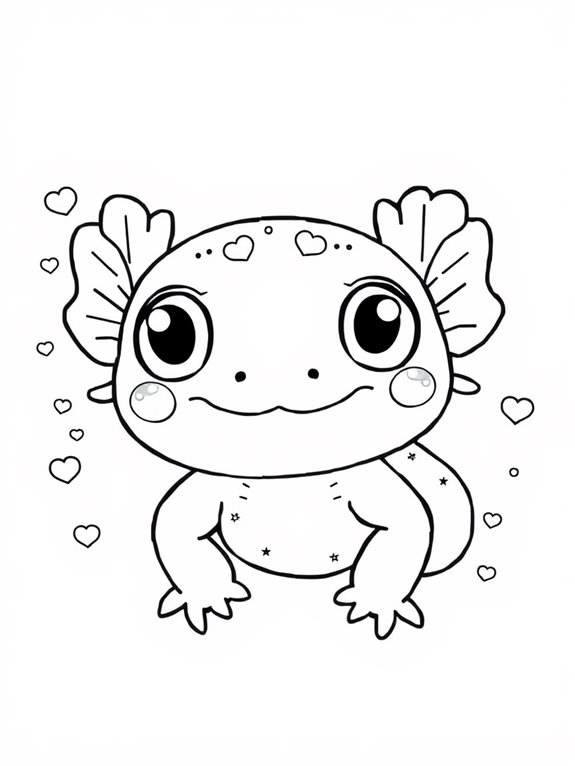 cute baby axolotl illustration