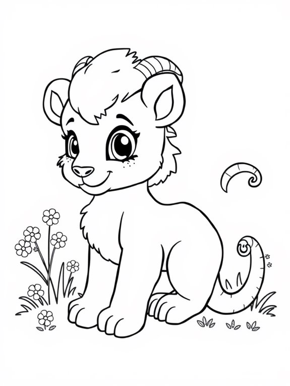 cute baby chimera illustration