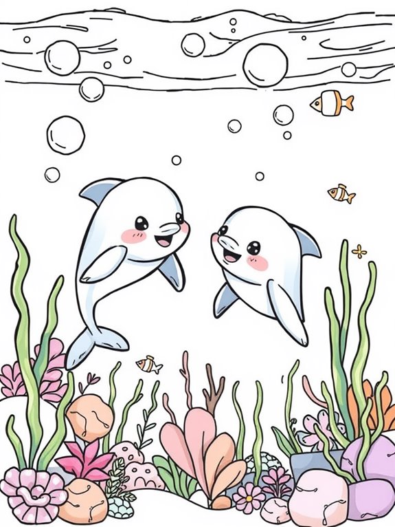 cute baby dolphins coloring