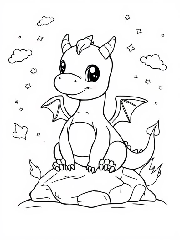 cute baby dragon illustration