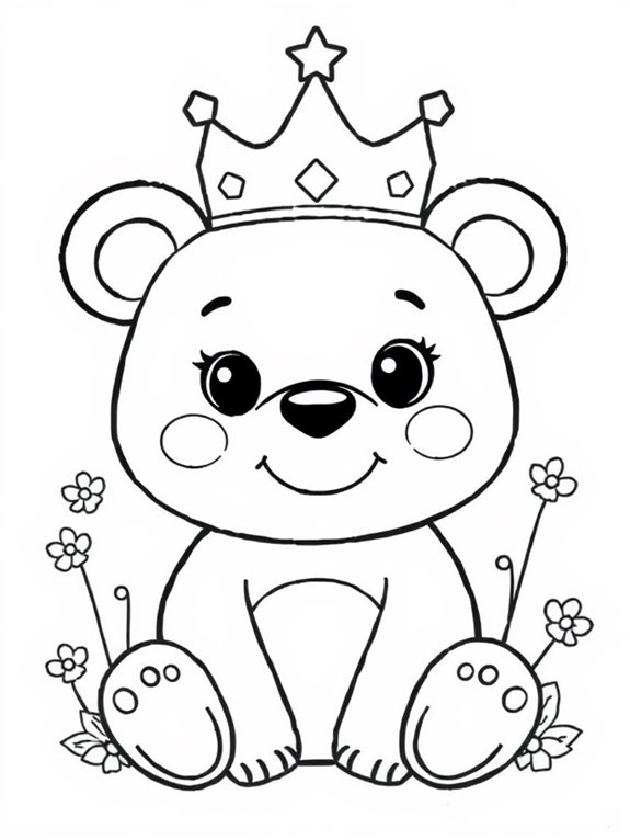 cute bear wearing crown