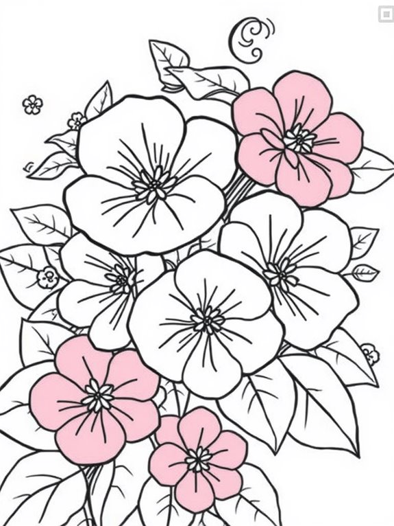 cute begonias coloring page