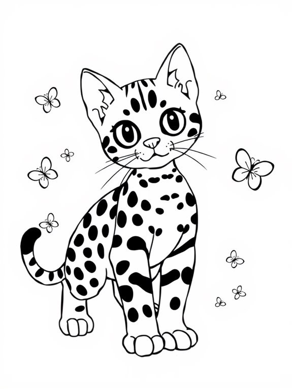 cute bengal cat coloring