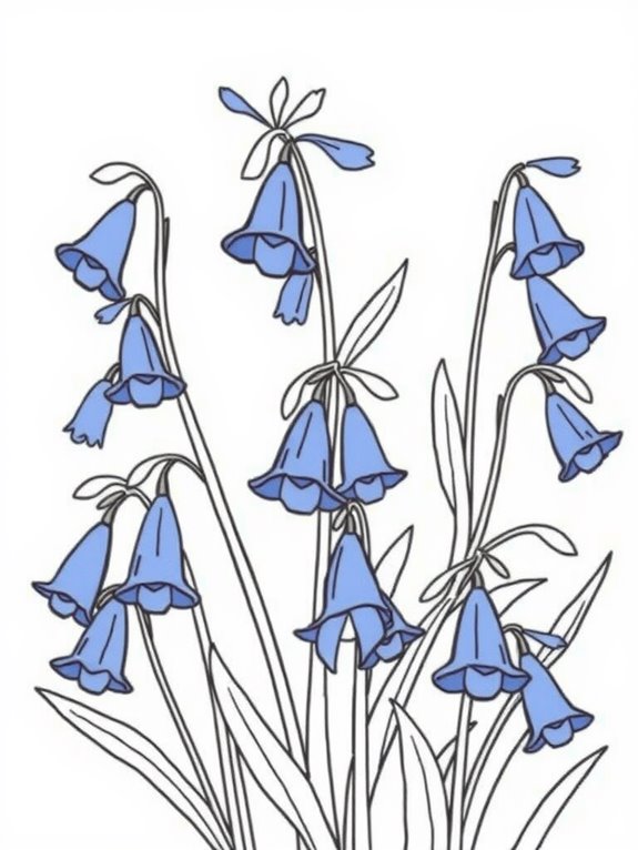 cute bluebells coloring page