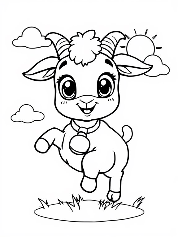 cute cartoon goat illustration