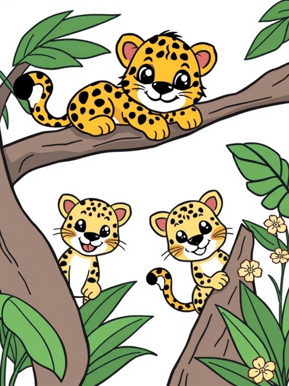 cute cartoon leopard coloring