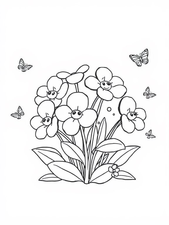 cute cartoon primroses coloring