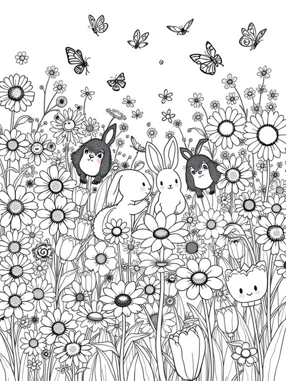 cute critters in flowers