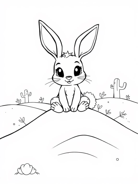 cute desert bunny coloring page