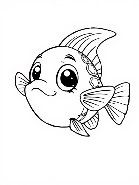 cute fish coloring page