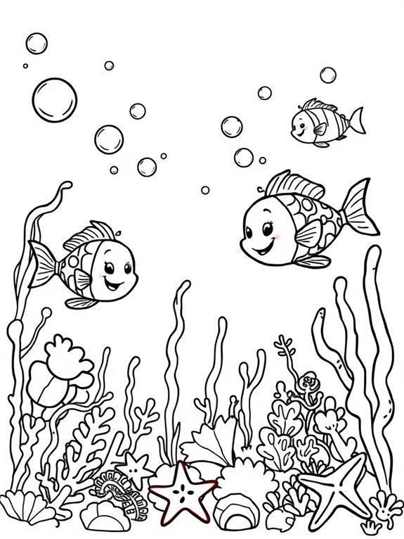 cute fish underwater coloring