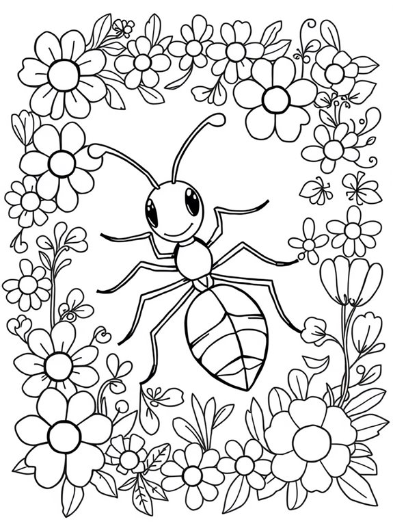 cute floral fire ant