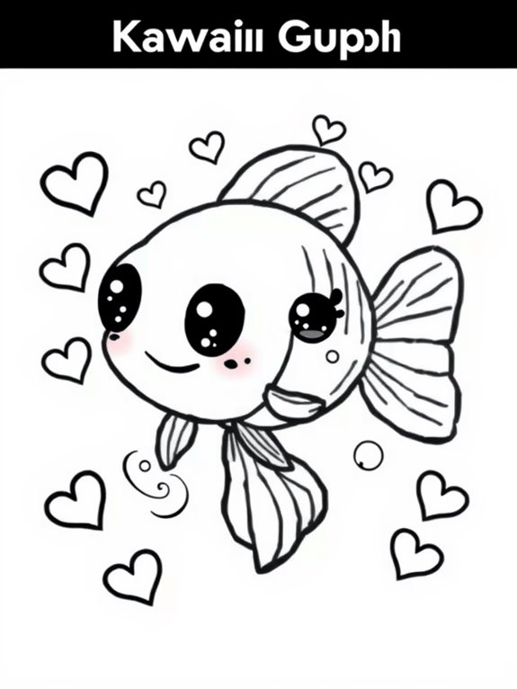 cute guppy with hearts