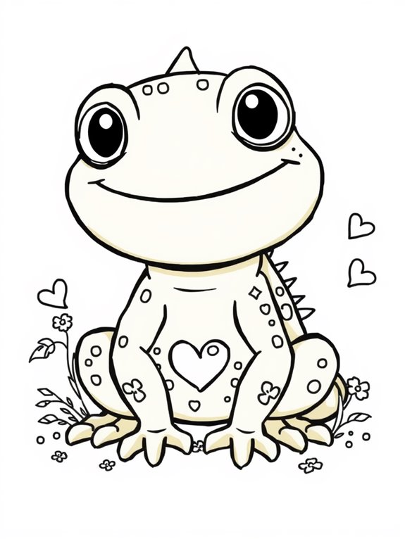 cute iguana coloring page