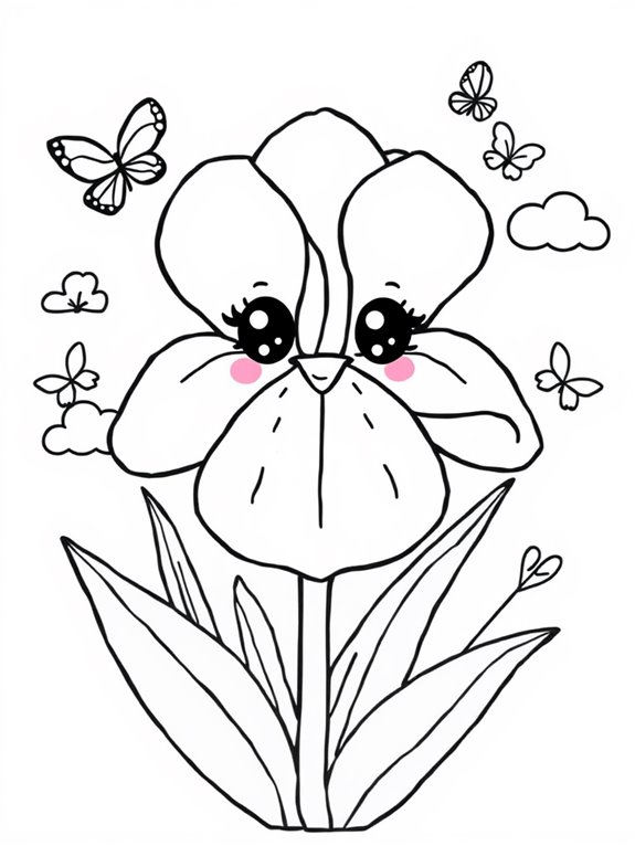 cute iris coloring page