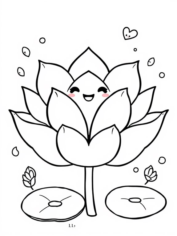 cute lotus coloring page